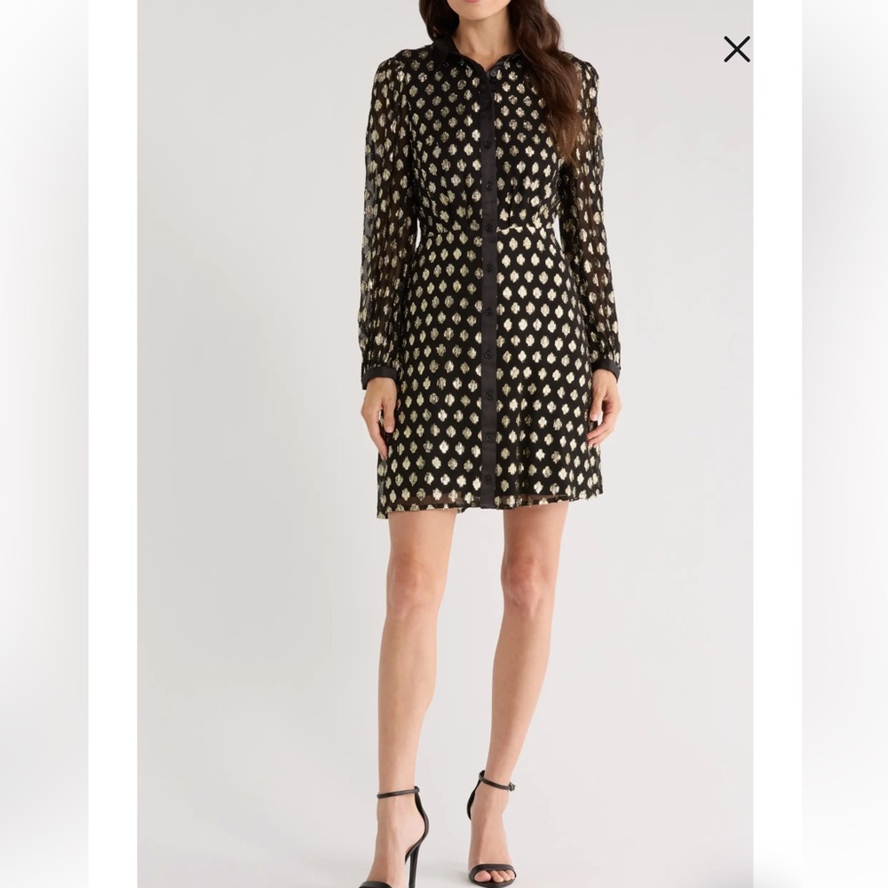 Halogen Foil Dot Empire Waist Shirtdress *GREAT USED CONDITION*